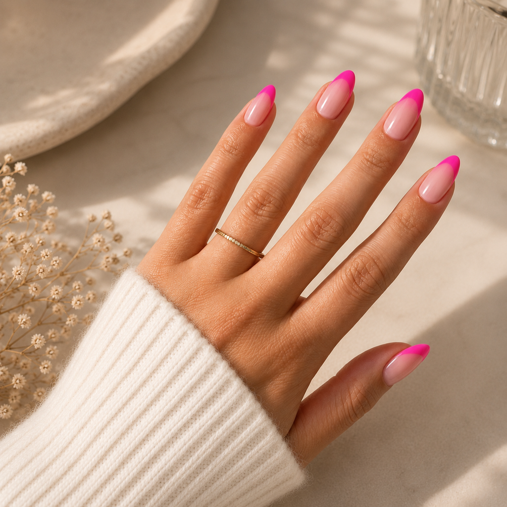 Pink French Press-On Nails