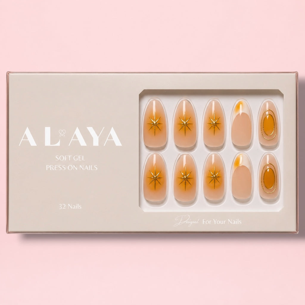 Peach Art Press-On Nails