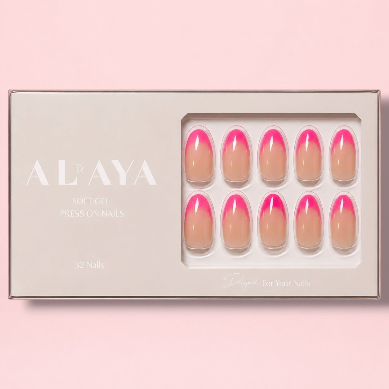 Pink French Press-On Nails