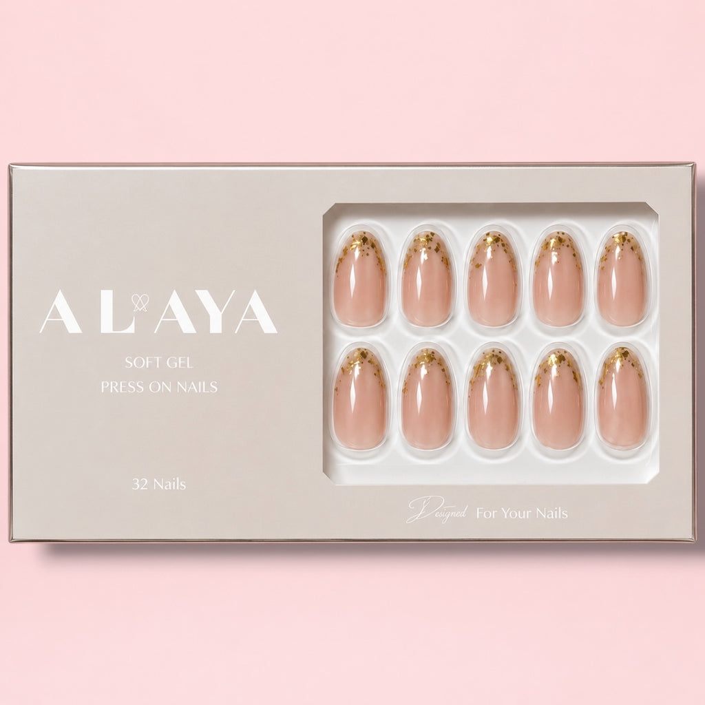 Golden Art Press-On Nails