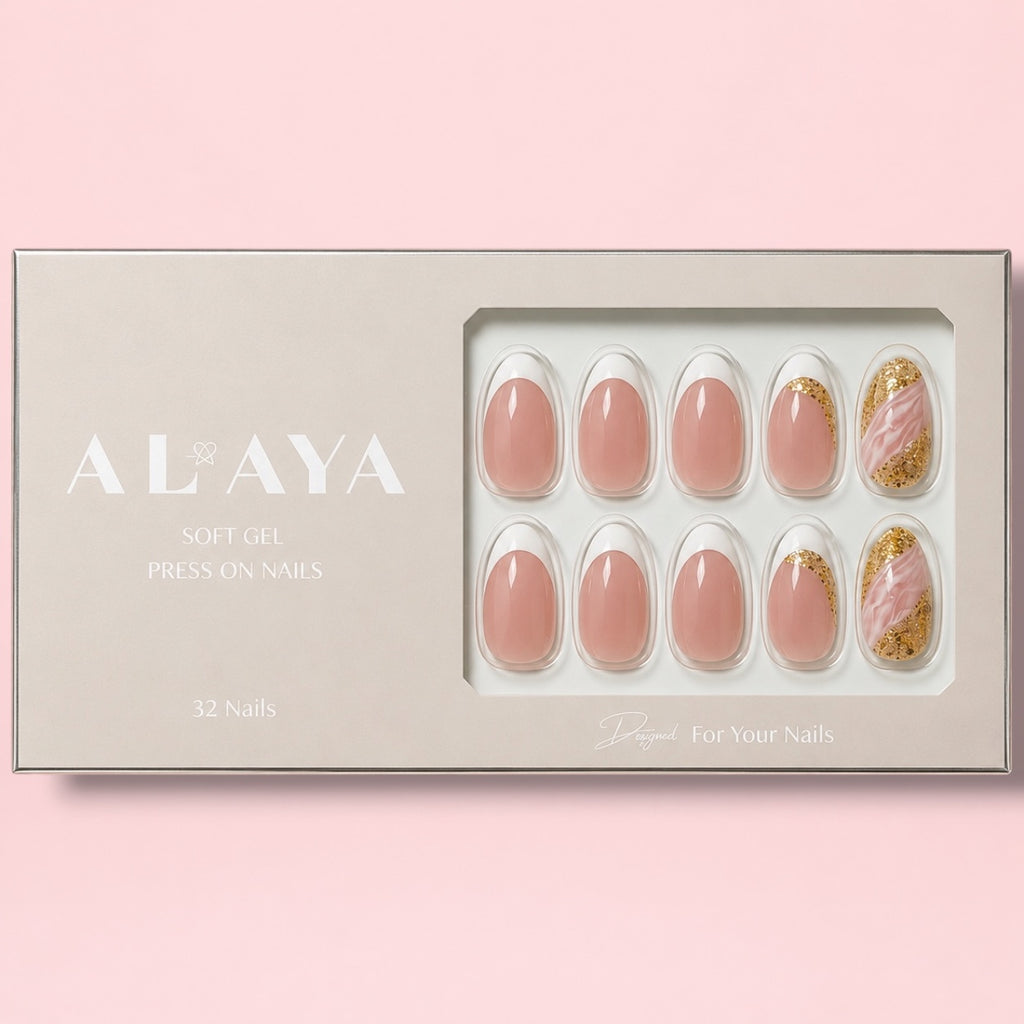 Gold Art Press-On Nails
