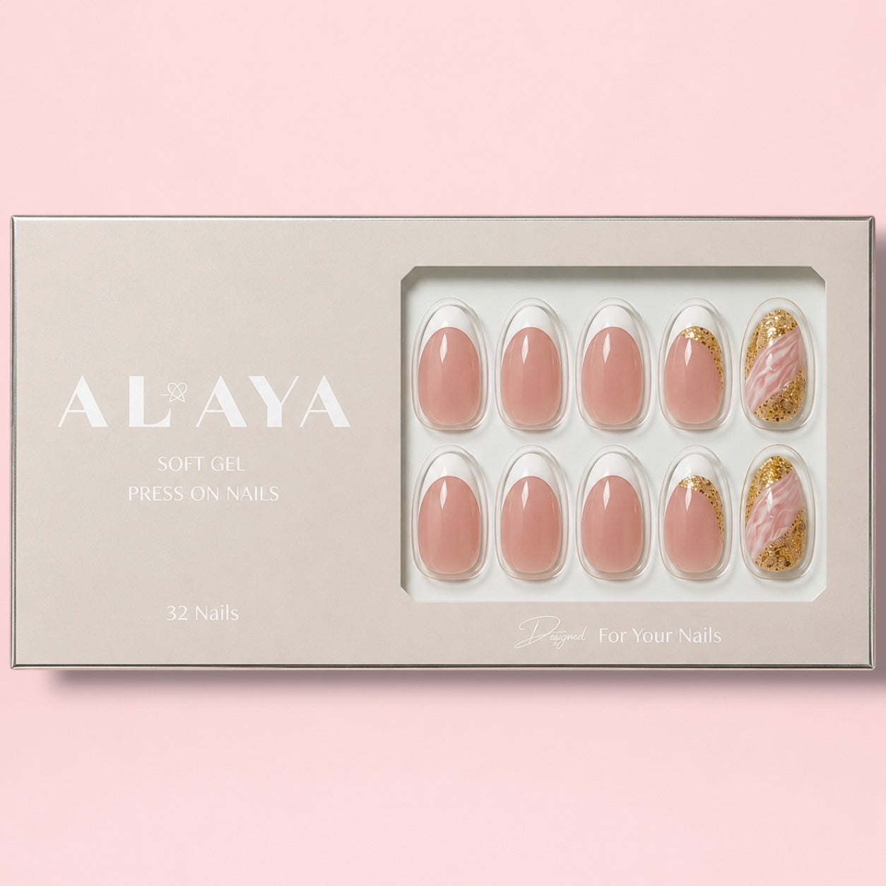 Gold Art Press-On Nails