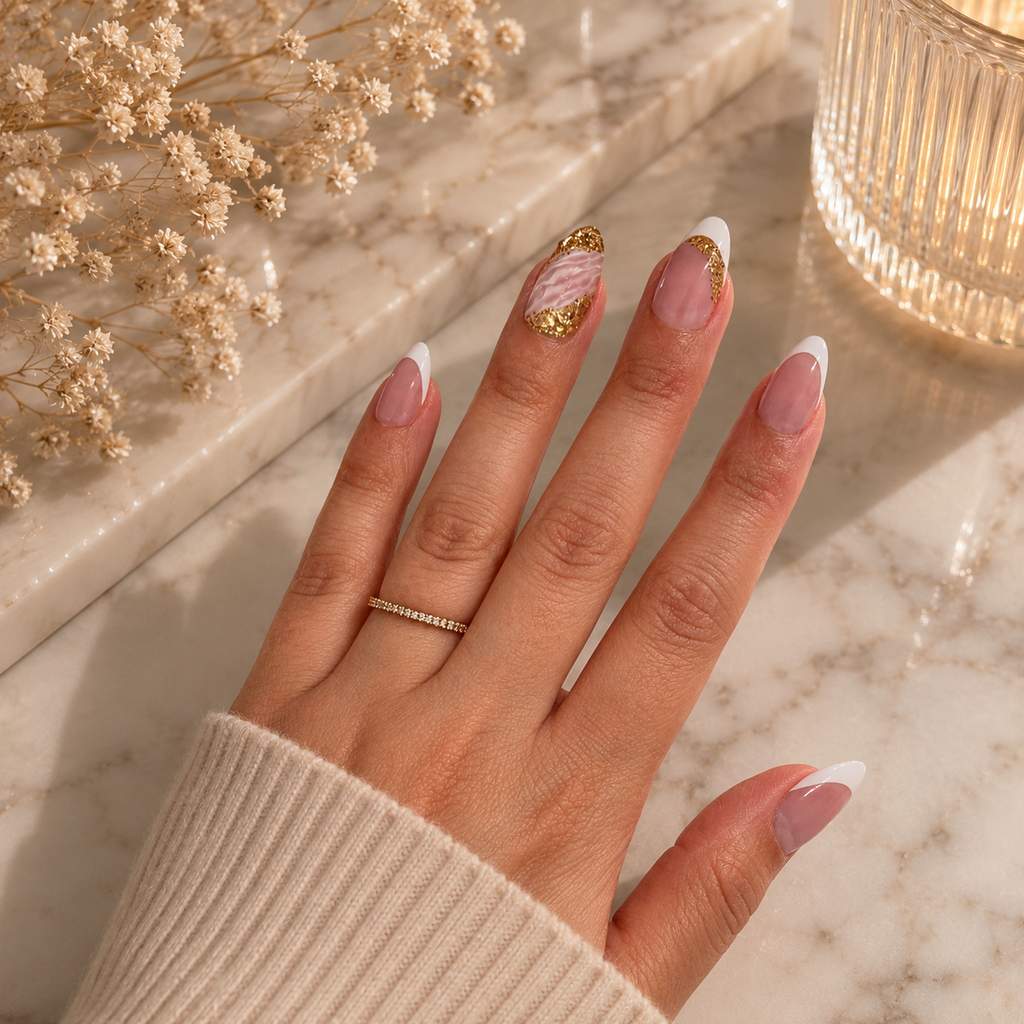 Gold Art Press-On Nails
