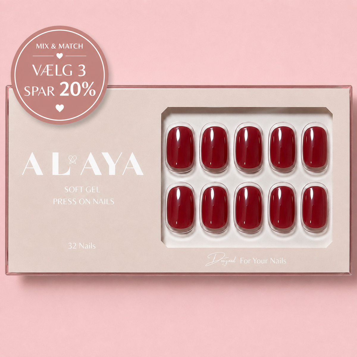Red Gloss Press On Nails
