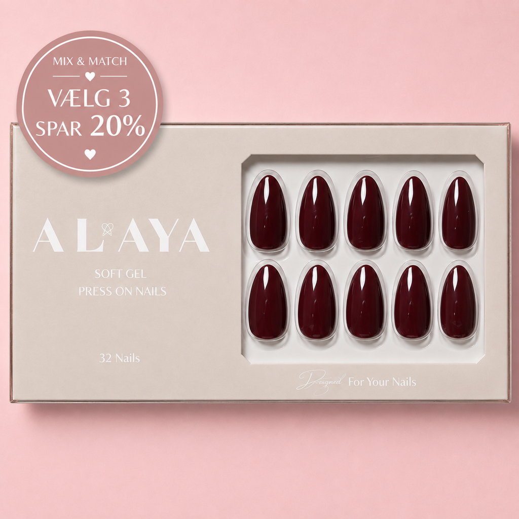 Wine Red Press On Nails