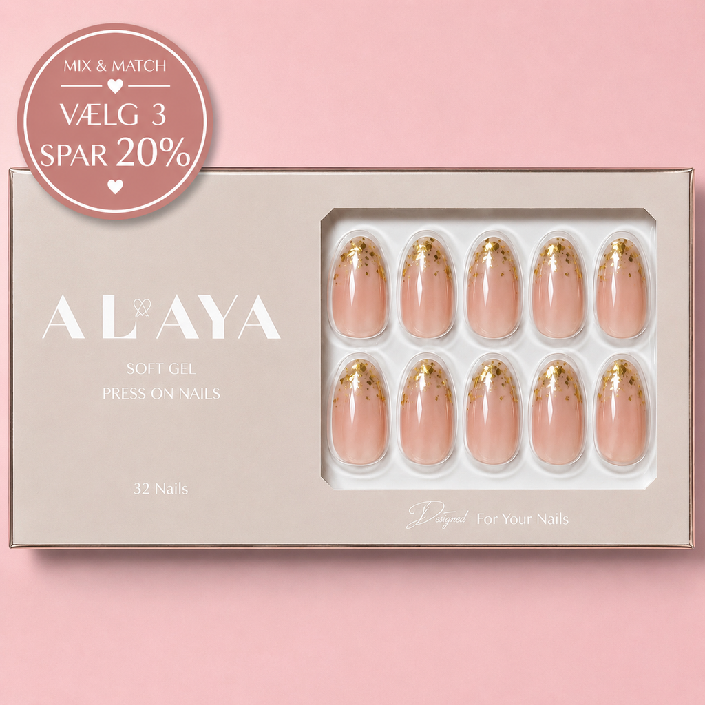 Golden Art Press On Nails