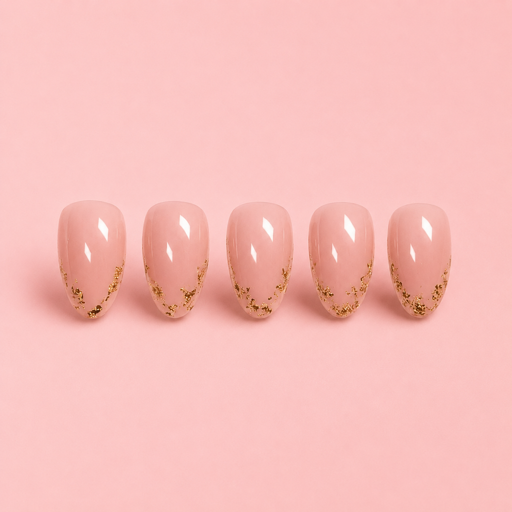 Golden Art Press On Nails
