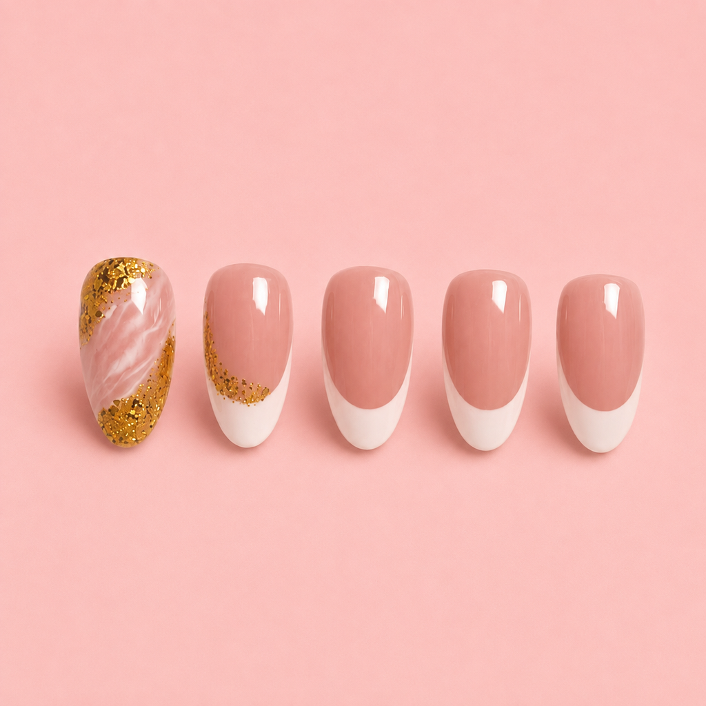 Gold Art Press On Nails