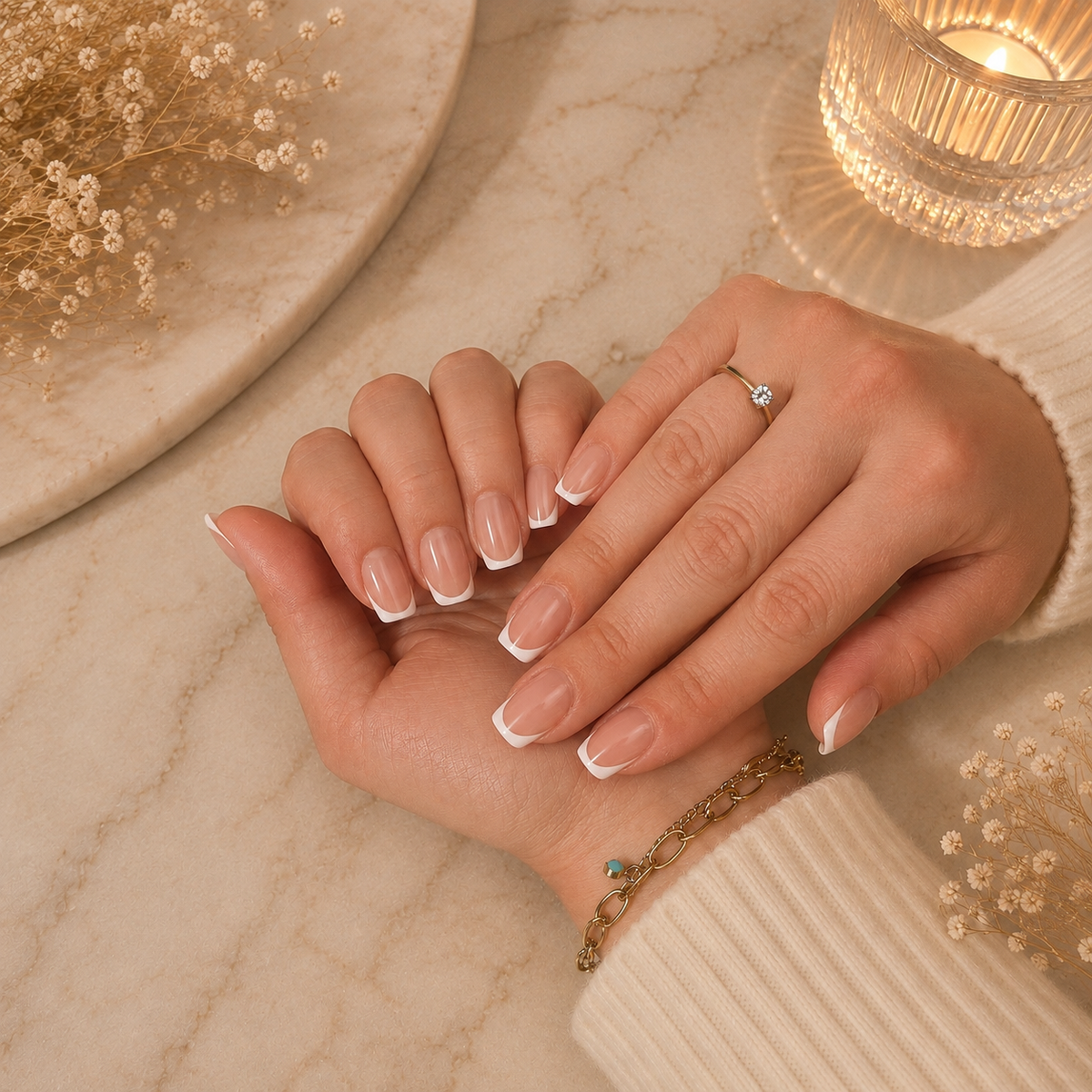 Clean Nude French Press On Nails